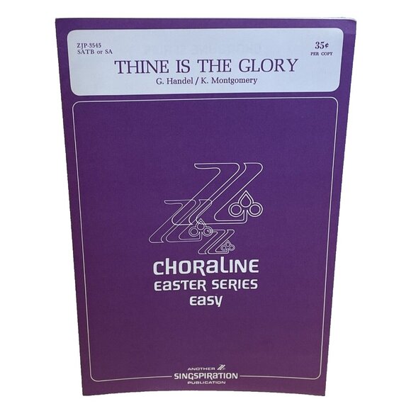 Thine Is The Glory S.A.T.B. Piano Sheet Music Handel Montgmery 1974 Singspiratio - Picture 1 of 7